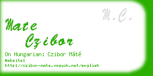 mate czibor business card
